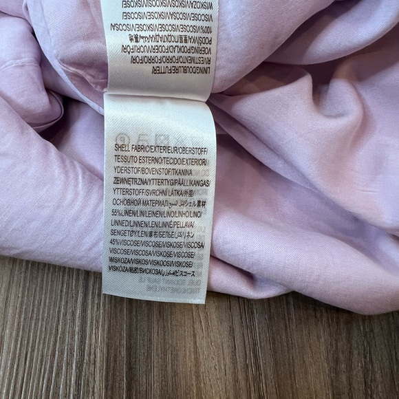 EUC FARM RIO V-Neck Mini Dress. Lavender Linen Blend. 3/4 Puffed Sleeve. SZ:XL - Picture 12 of 15